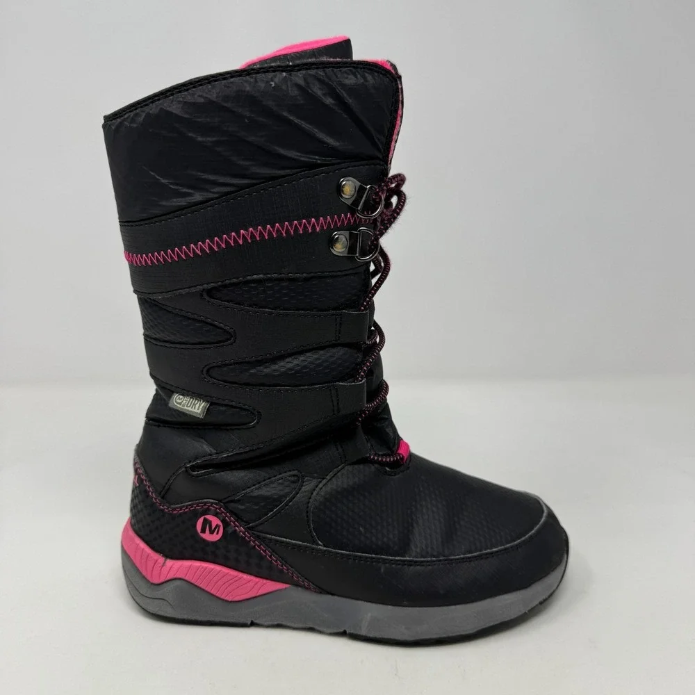 Merrell Arctic Blast Snow Boots Black Pink Waterproof Girl Size 13‎
